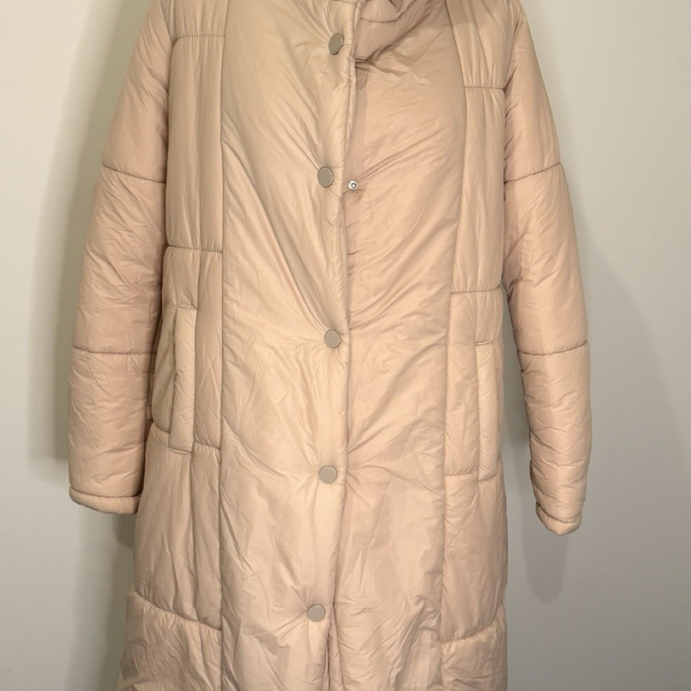 VDR VIADELLEROSE Women's Beige Long Puffer Coat Insulated Size M